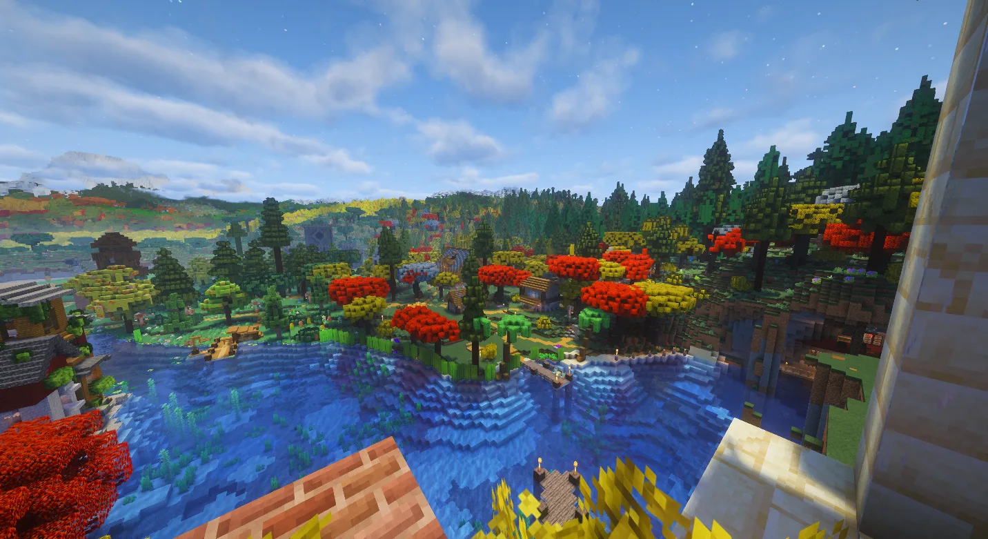 Panoramic view of the Homestead lake and surrounding builds
